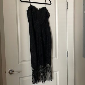 Black lace fringe dress